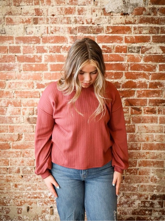 Gilli Tops - Gilli Knit Long-Sleeve Top - Burgandy